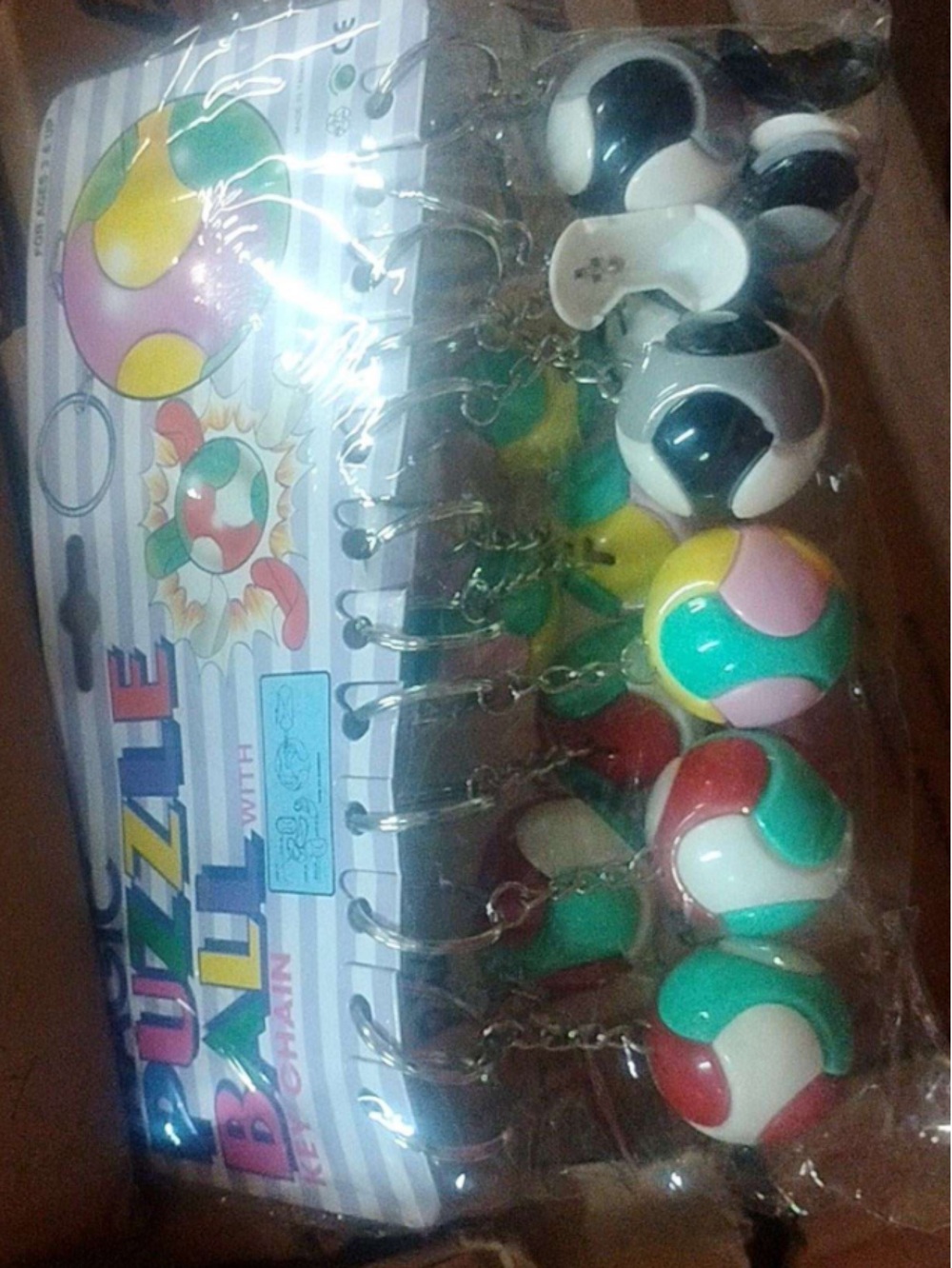 🧩✨ 12 Pc Puzzle Ball Keychain Bundle – Colorful Mix! ✨🧩